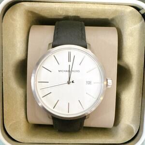 Michael Kors MK8674 Blake Silver-Tone and Leather Watch